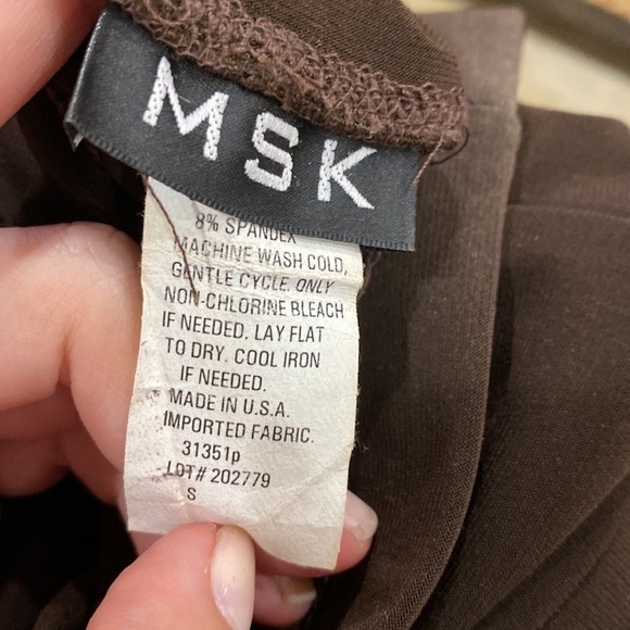 Chocolate Brown Strapless Spandex Cropped Jumpsuit w/ cinched waist - S - Picture 5 of 5